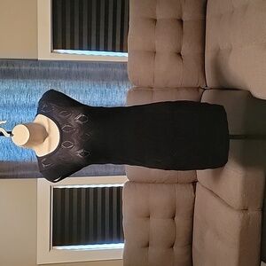 Tricot Joli Cap Sleeve Knitted tunic/dress or Swim Cover-up black Sz S